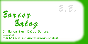 borisz balog business card